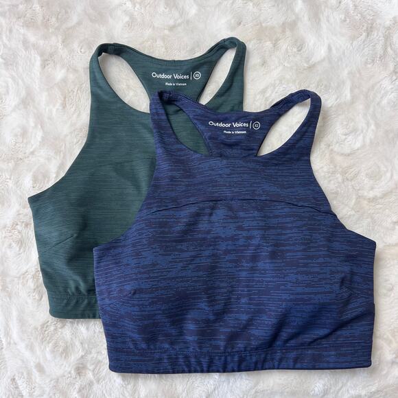 Outdoor Voices Other - Set of 2 Outdoor Voices Move Free Sports Bra Crop Top XS Blue Green Racerback